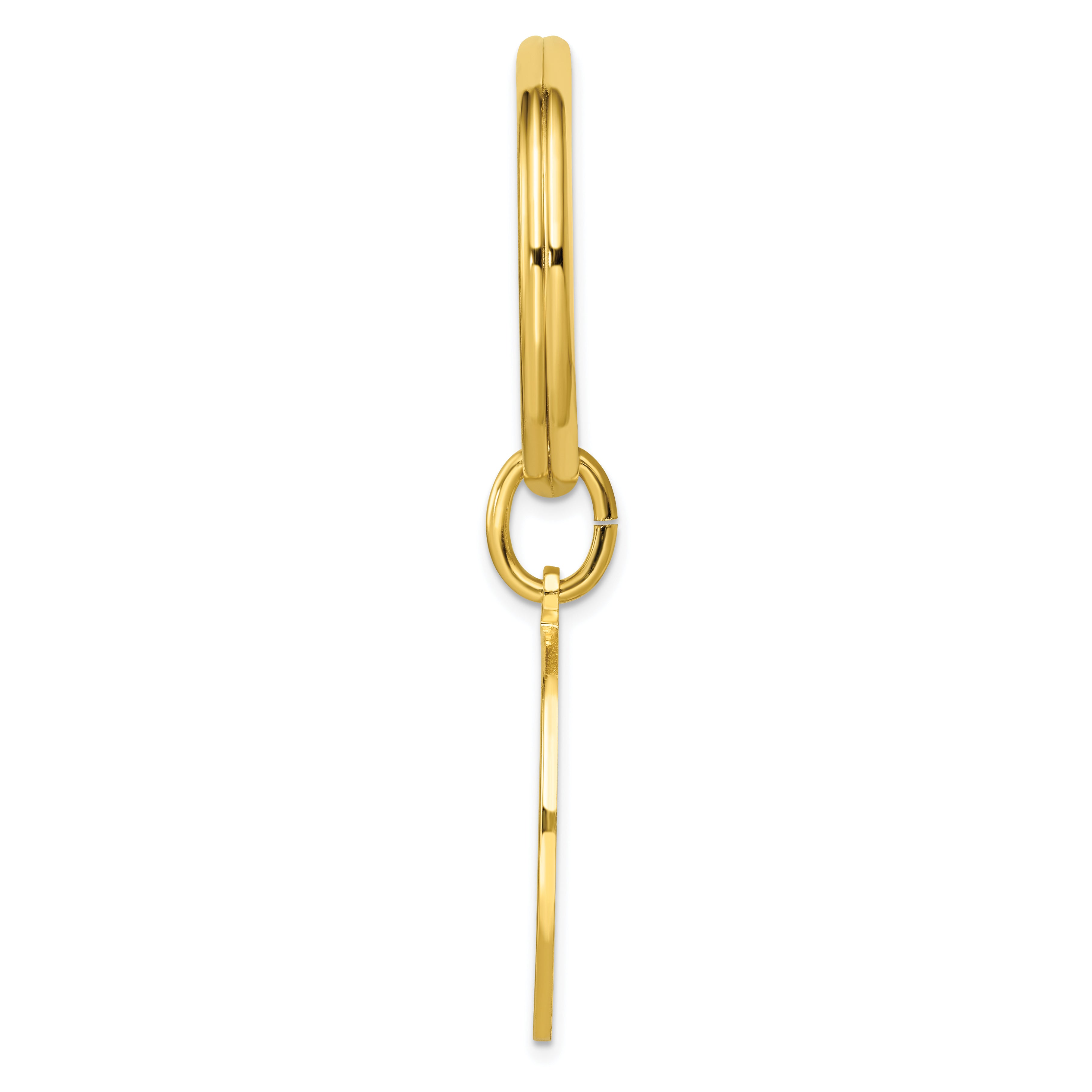 Gold-plated Kelly Waters Polished Round Key Ring Secondary image