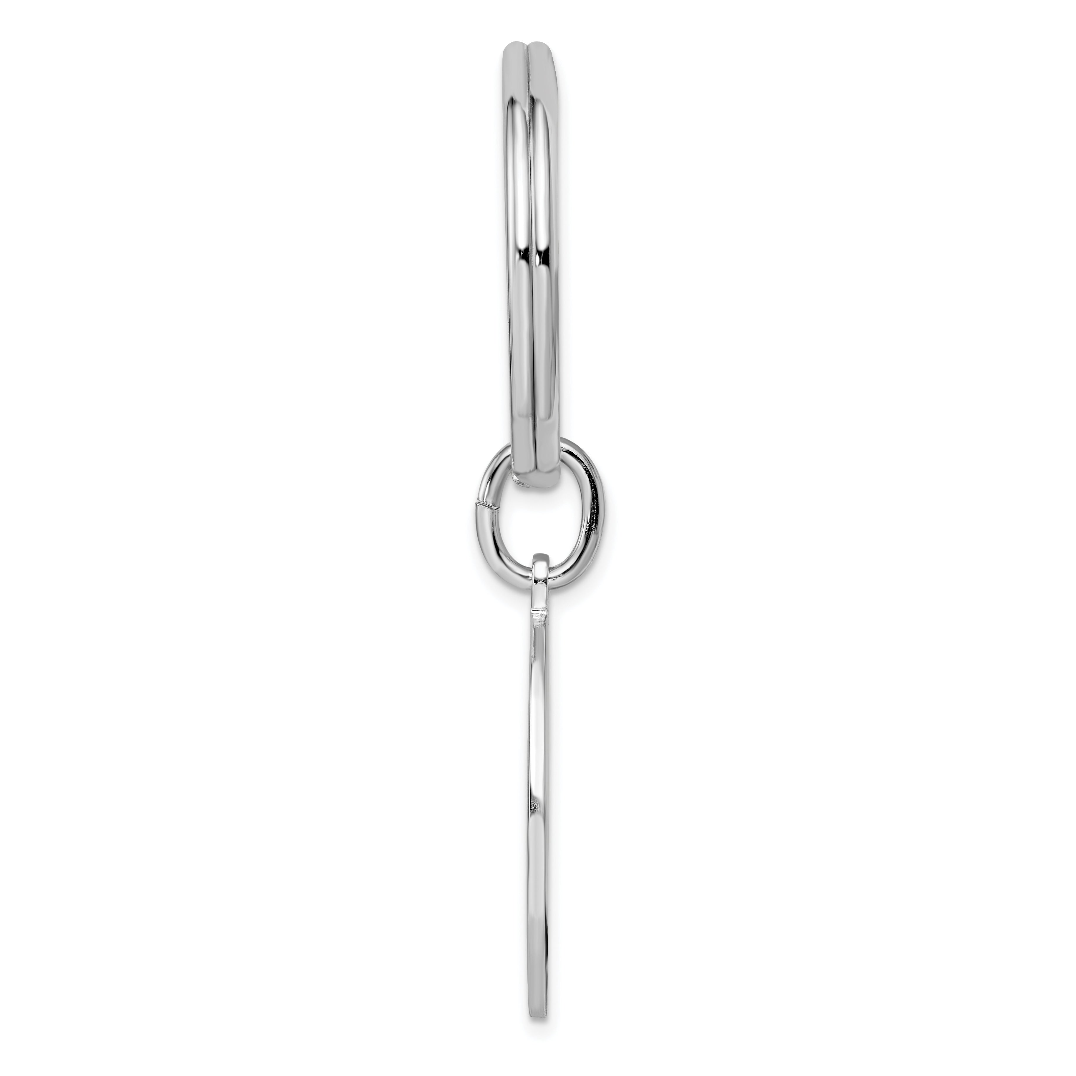 Rhodium-plated Kelly Waters Polished Round Key Ring Secondary image