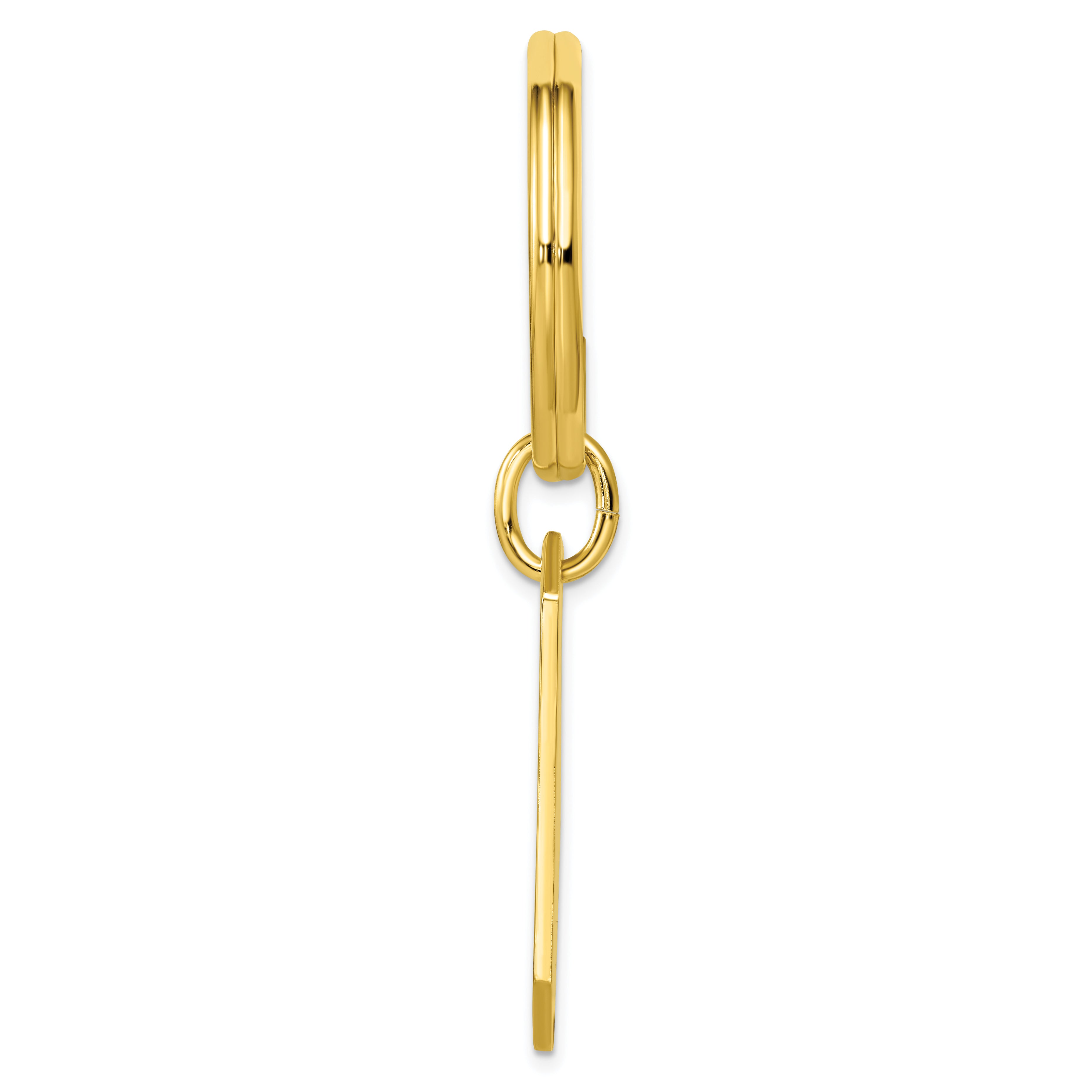 Gold-plated Kelly Waters Polished Rectangle Key Ring Secondary image