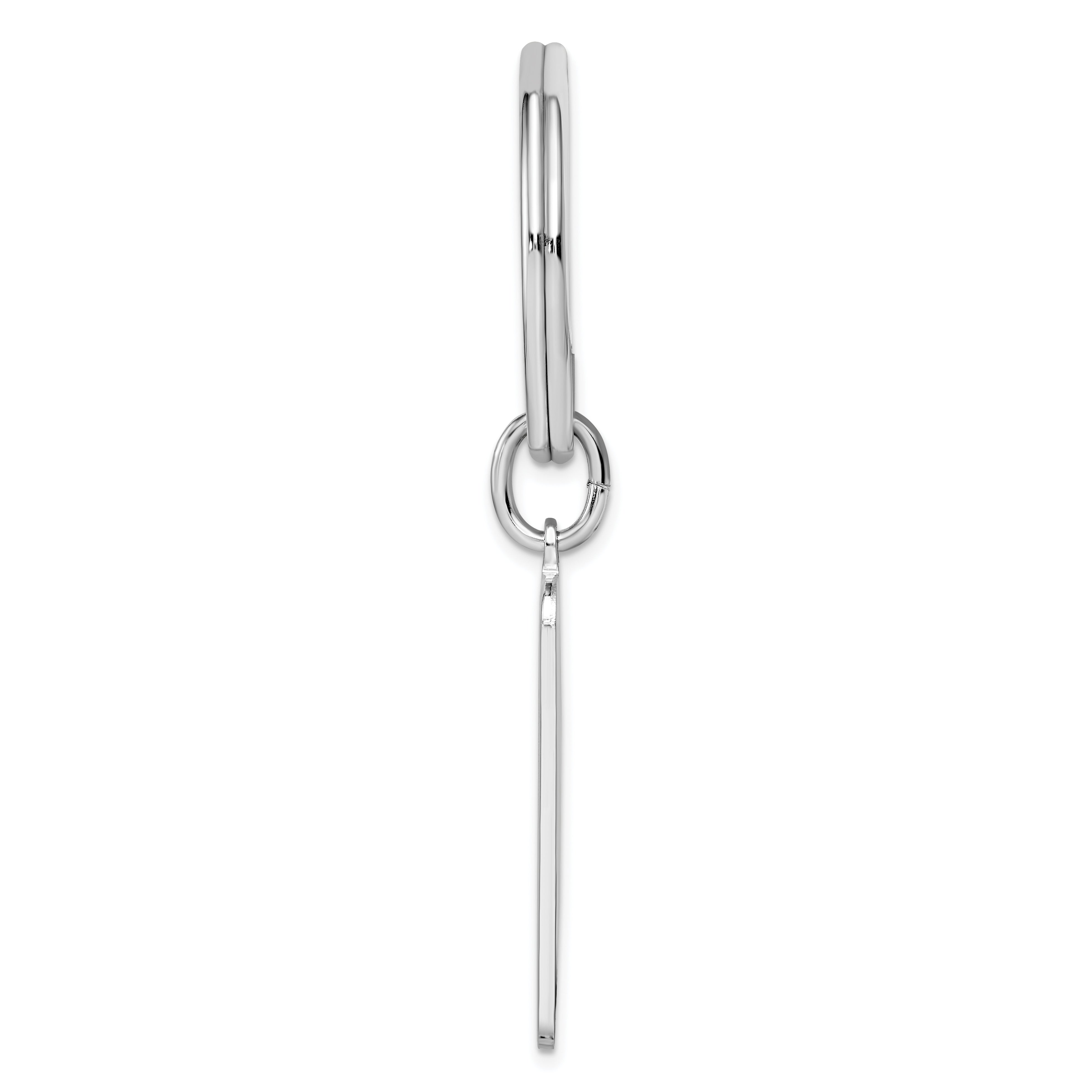 Rhodium-plated Kelly Waters Star Cut .001ct. Diamond Key Ring Secondary image