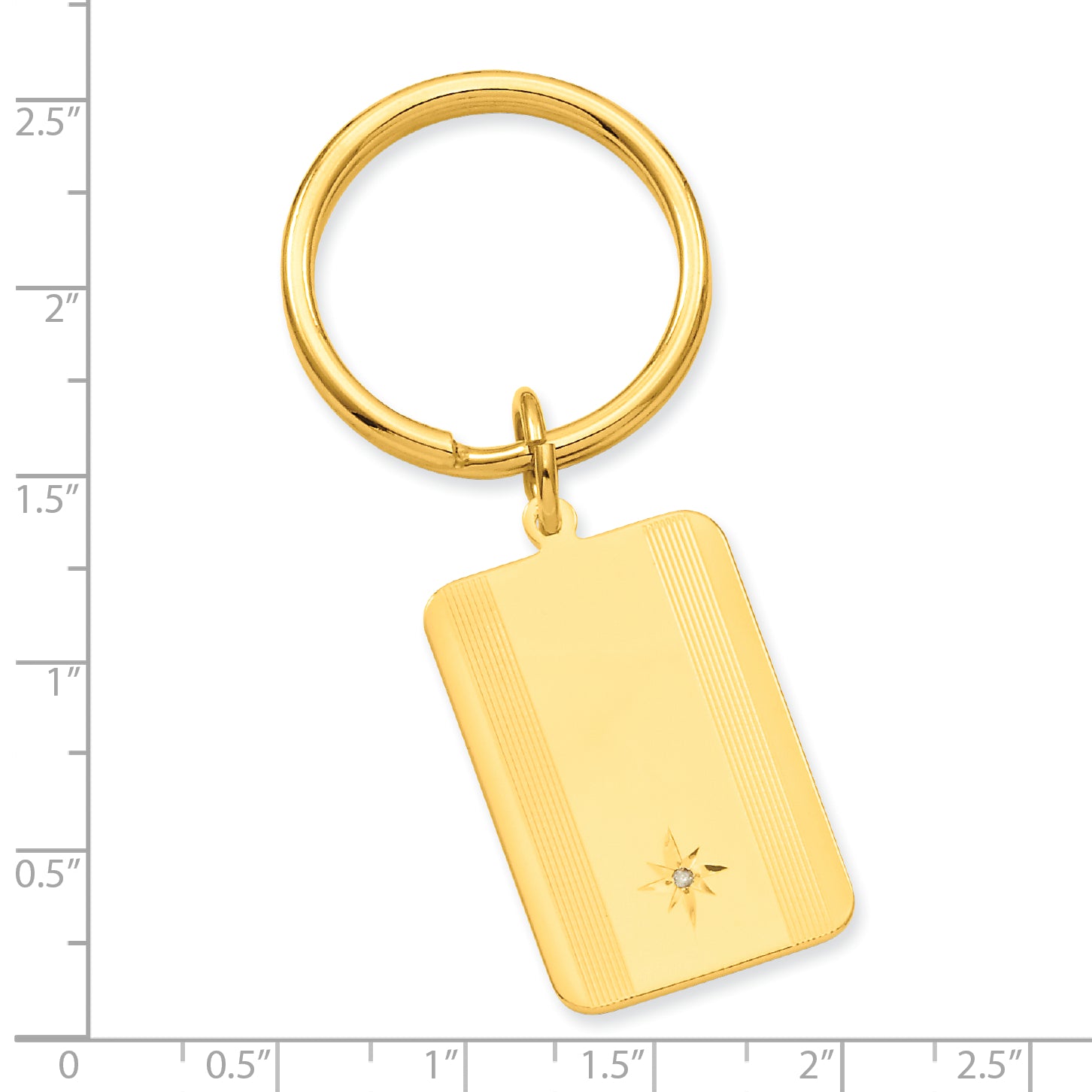 Gold-plated Kelly Waters Star Cut .001ct. Diamond Key Ring