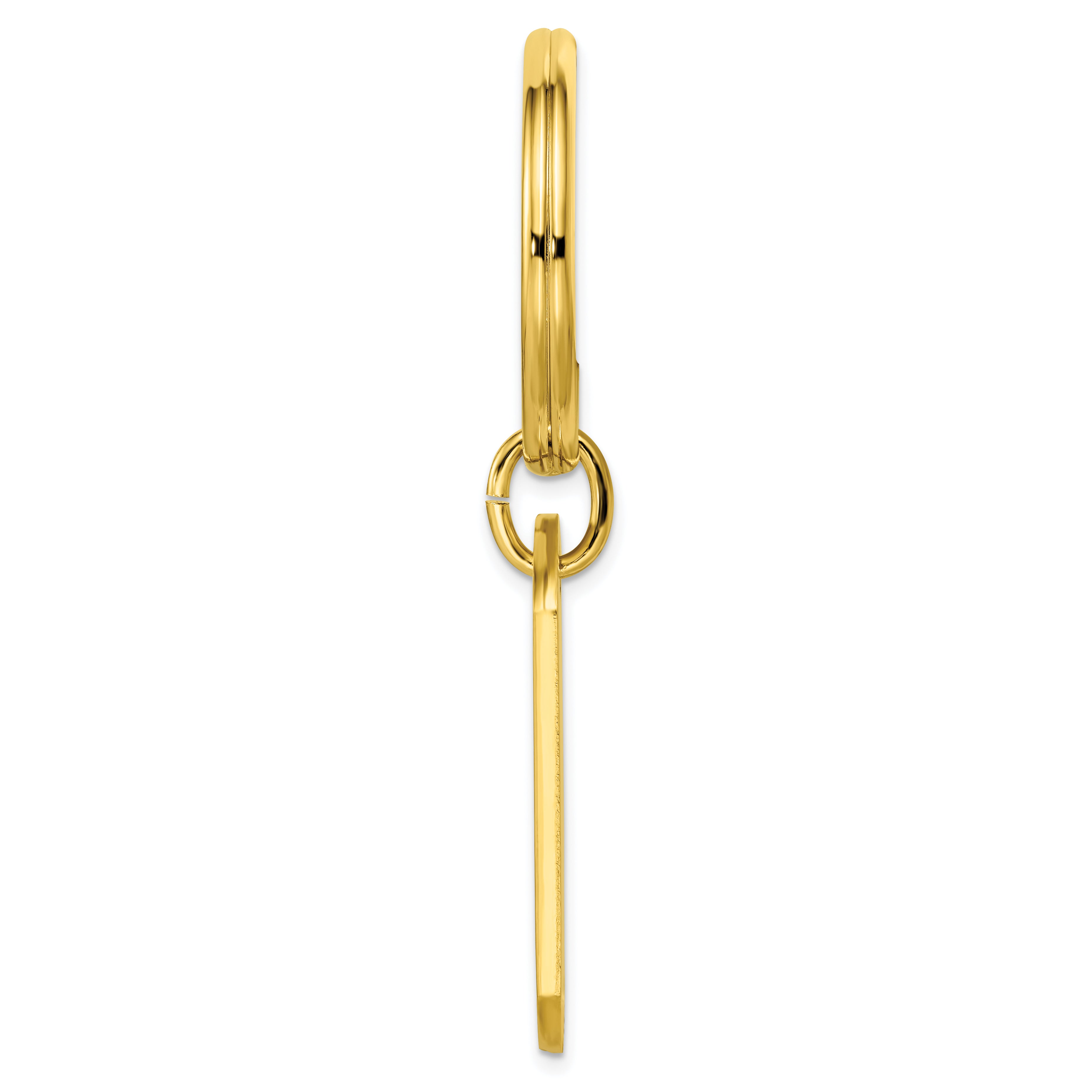 Gold-plated Kelly Waters Etched Lines Key Ring with Engravable Area