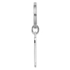 Rhodium-plated Kelly Waters Black and Grey Epoxy Key Ring with Engravable Area