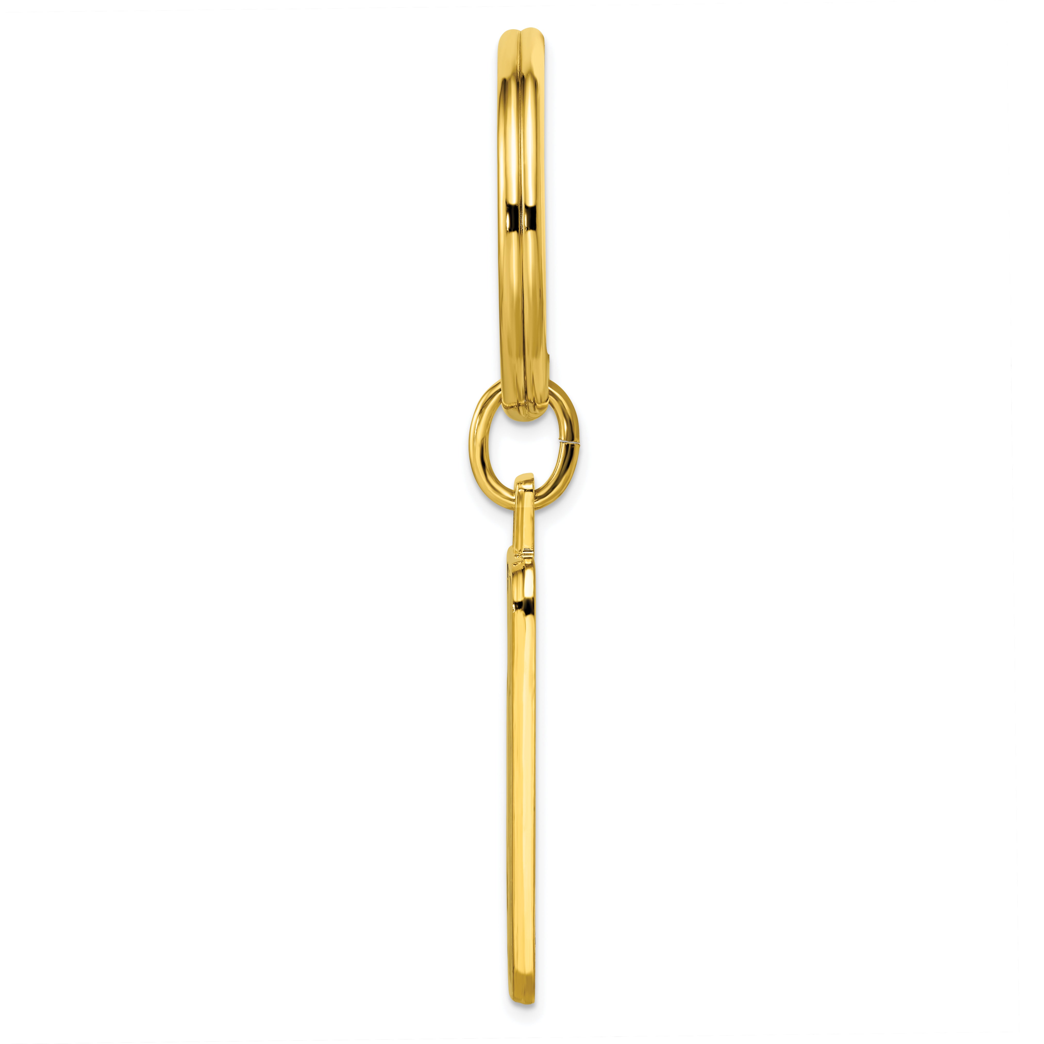 Gold-plated Kelly Waters Black and Grey Epoxy Key Ring with Engravable Area