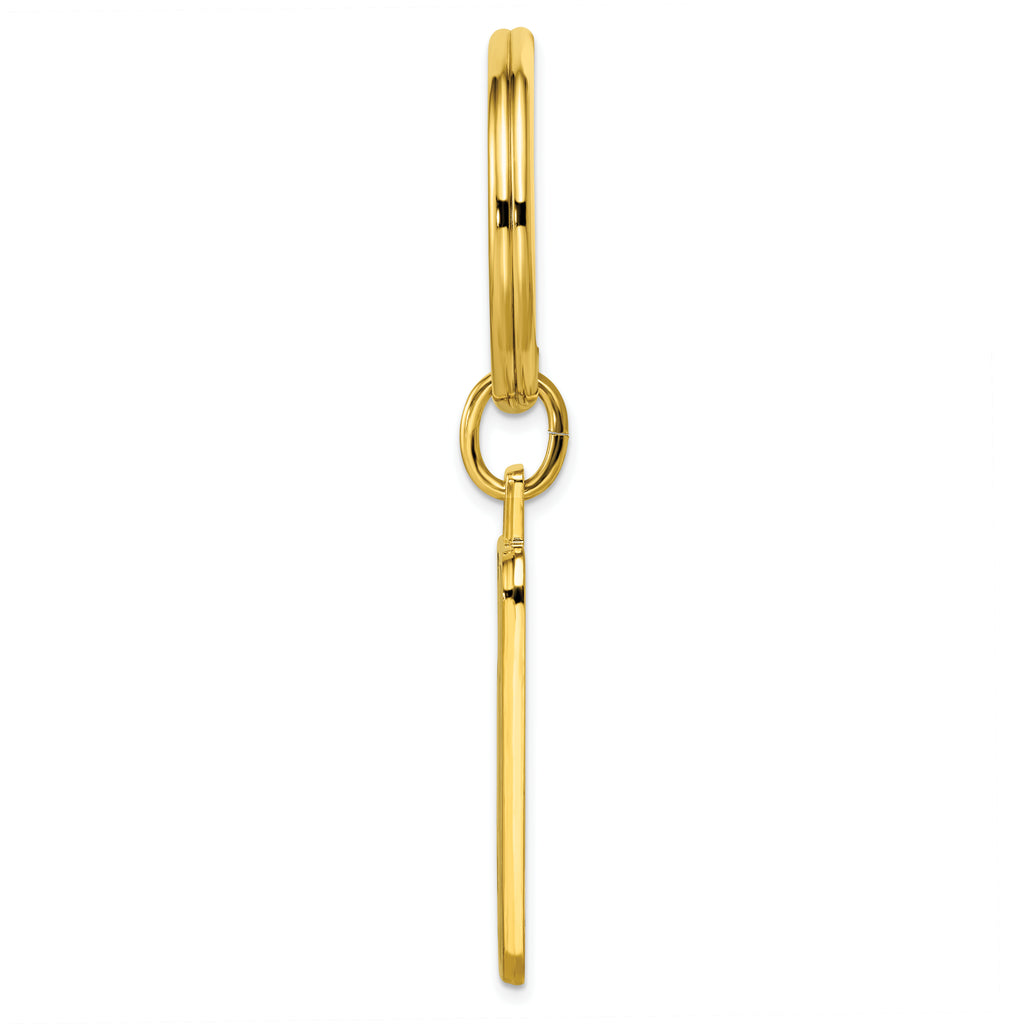 Gold-plated Kelly Waters Black and Grey Epoxy Key Ring with Engravable Area