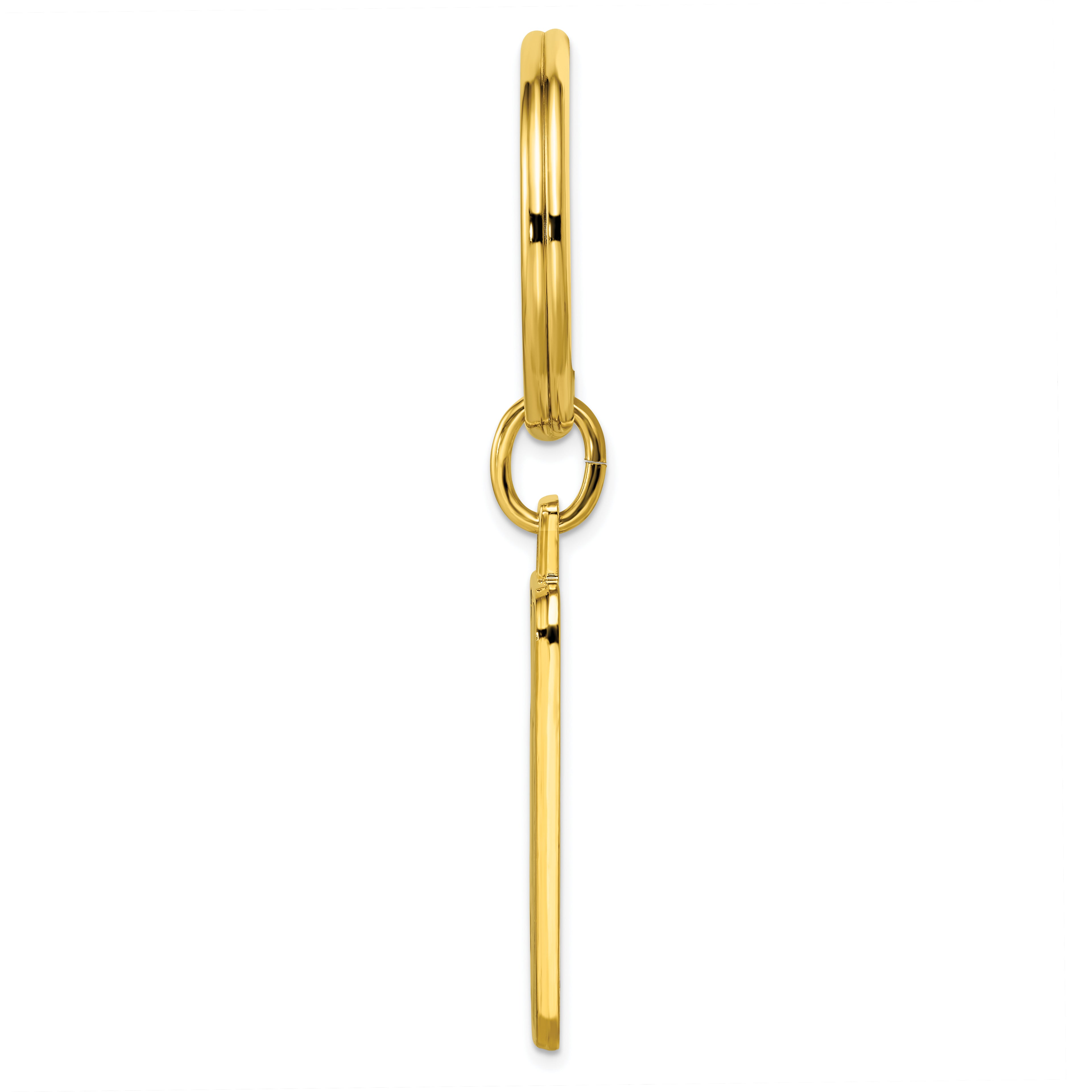 Gold-plated Kelly Waters Black and Grey Epoxy Key Ring with Engravable Area