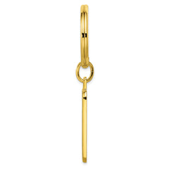 Gold-plated Kelly Waters Black and Grey Epoxy Key Ring with Engravable Area