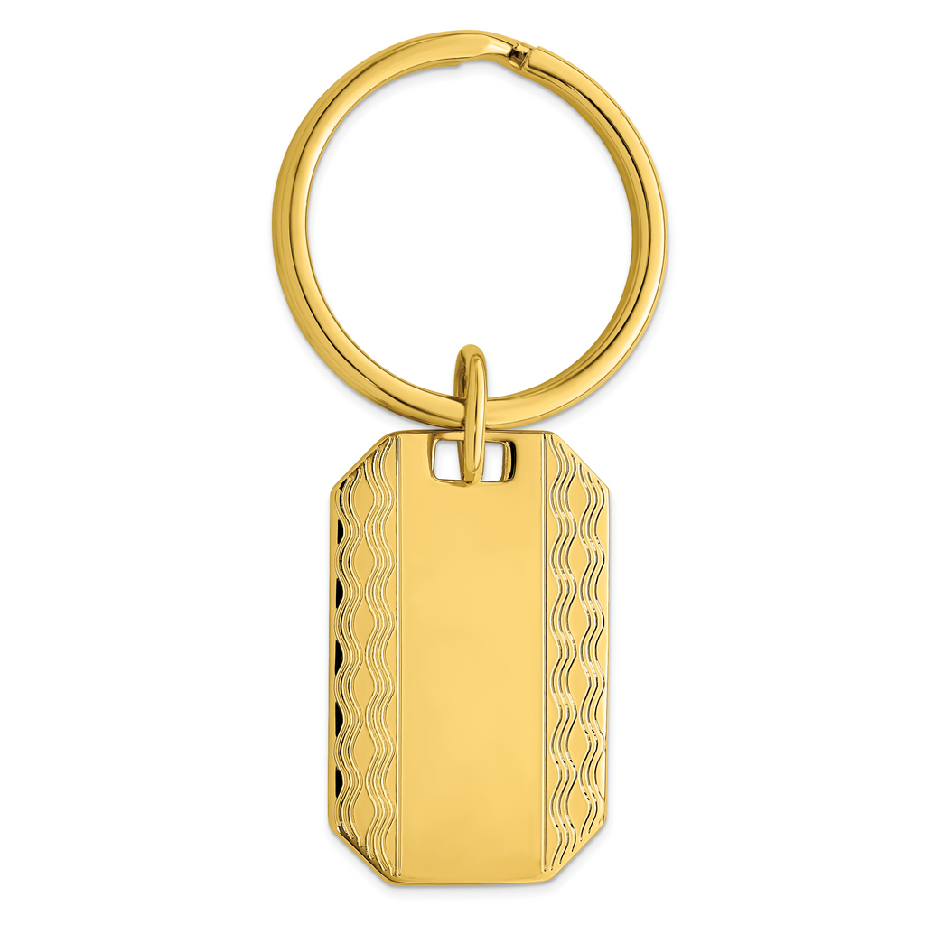 Gold-plated Kelly Waters Patterned Edge Key Ring
