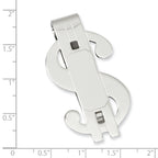 Rhodium-plated Kelly Waters Polished Dollar Sign Money Clip