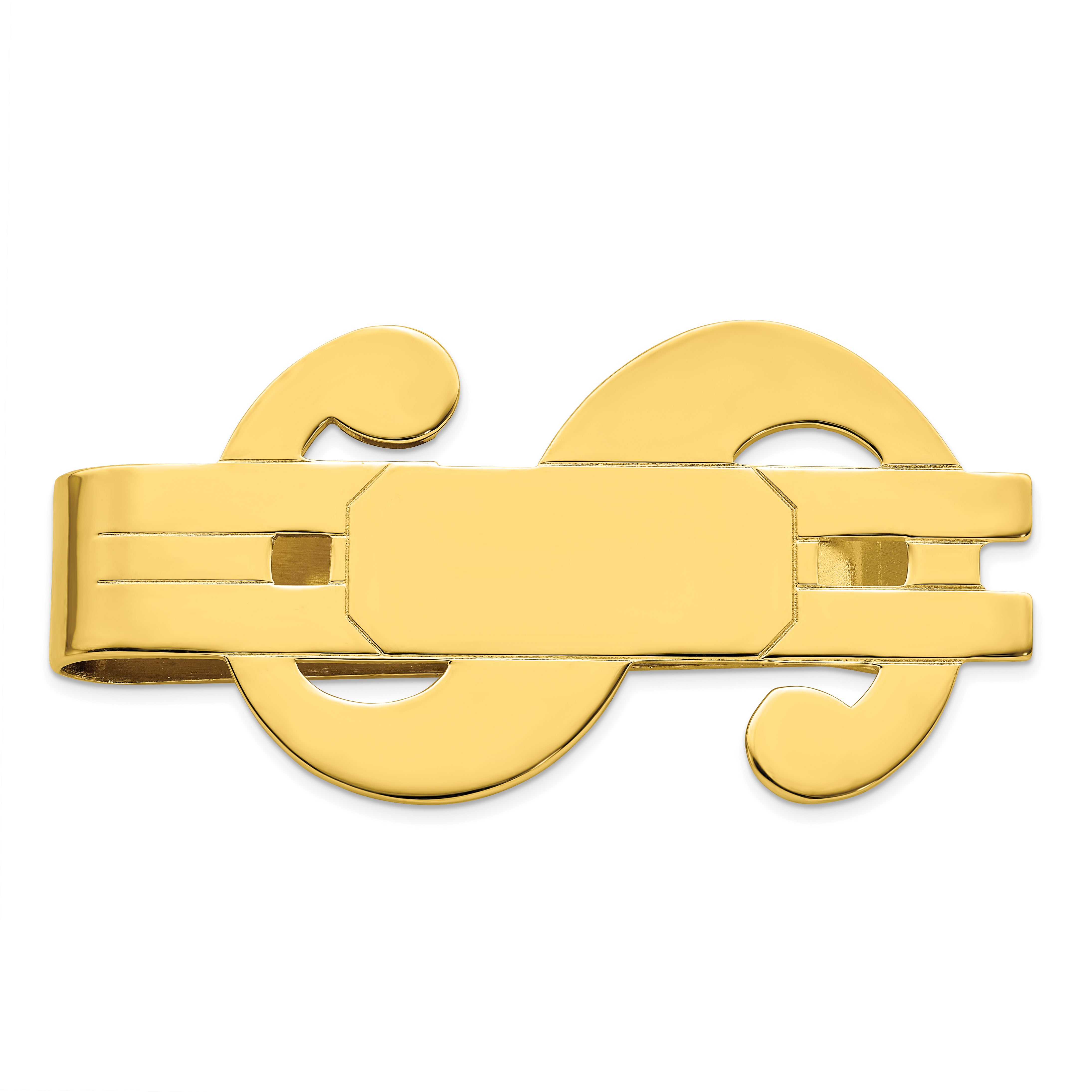 Gold-plated Kelly Waters Polished Dollar Sign Money Clip