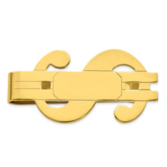 Gold-plated Kelly Waters Polished Dollar Sign Money Clip