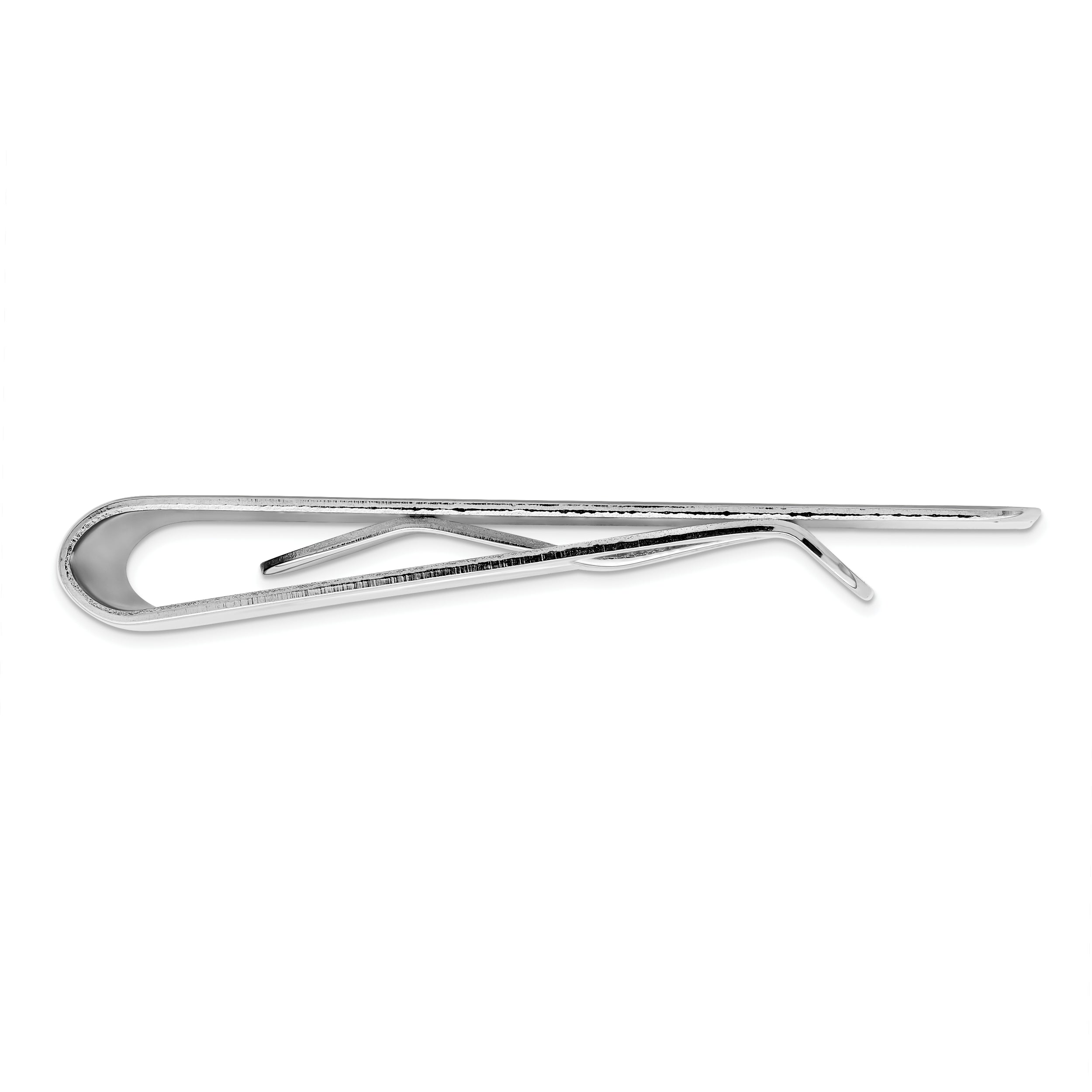 Rhodium-plated Kelly Waters Satin Patterned Corner Money Clip