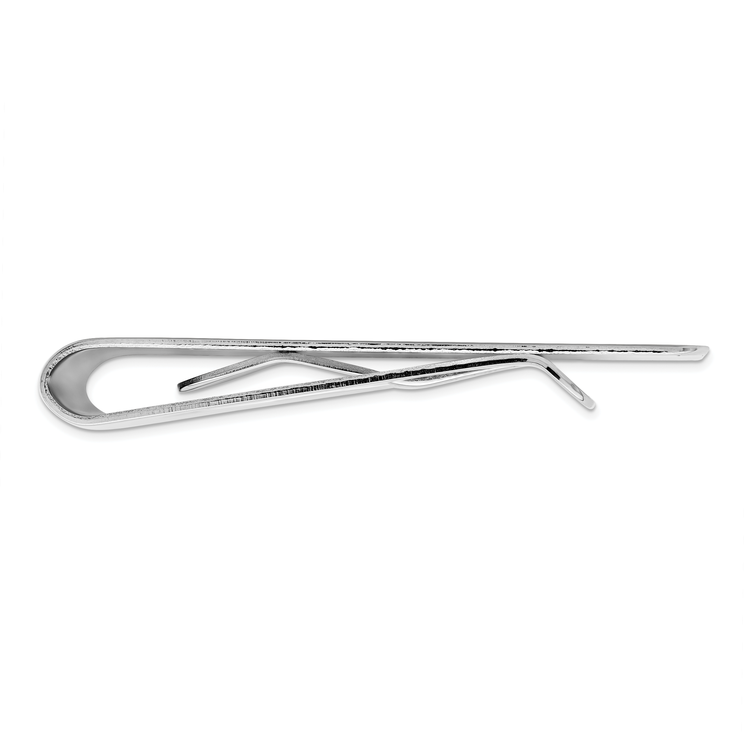 Rhodium-plated Kelly Waters Satin Patterned Corner Money Clip Secondary image