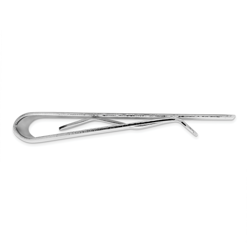 Rhodium-plated Kelly Waters Satin Patterned Corner Money Clip