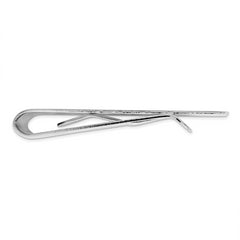 Rhodium-plated Kelly Waters Satin Patterned Corner Money Clip