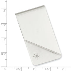 Rhodium-plated Kelly Waters Star .001ct. Diamond Money Clip