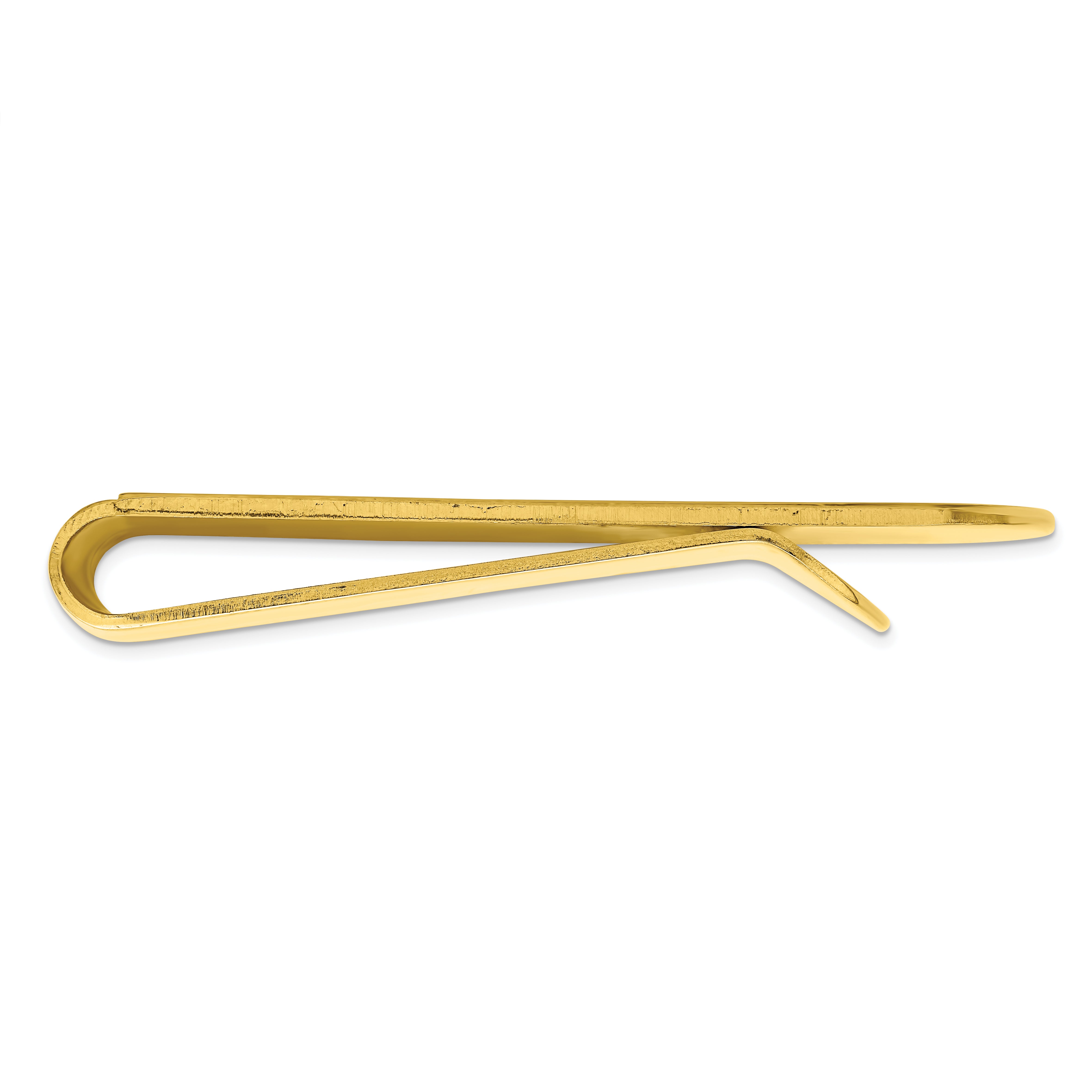 Gold-plated Kelly Waters Etched Lines Money Clip with Engravable Area