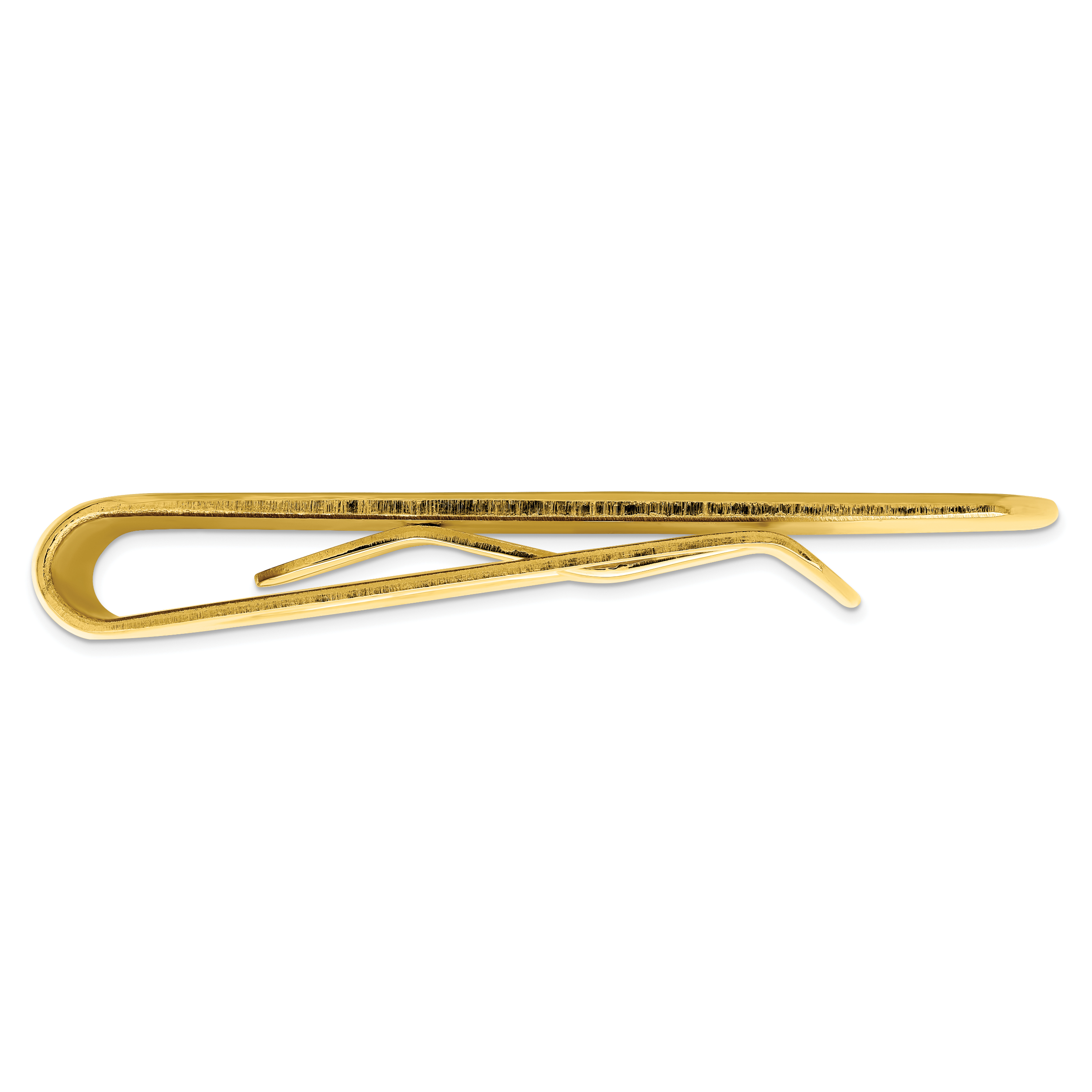 Gold-plated Kelly Waters Black and Grey Epoxy Money Clip with Engravable Area