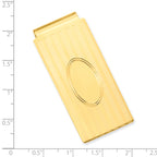Gold-plated Kelly Waters Horizontal Lines with Engravable Oval Hinged Money Clip