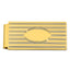 Gold-plated Kelly Waters Horizontal Lines with Engravable Oval Hinged Money Clip