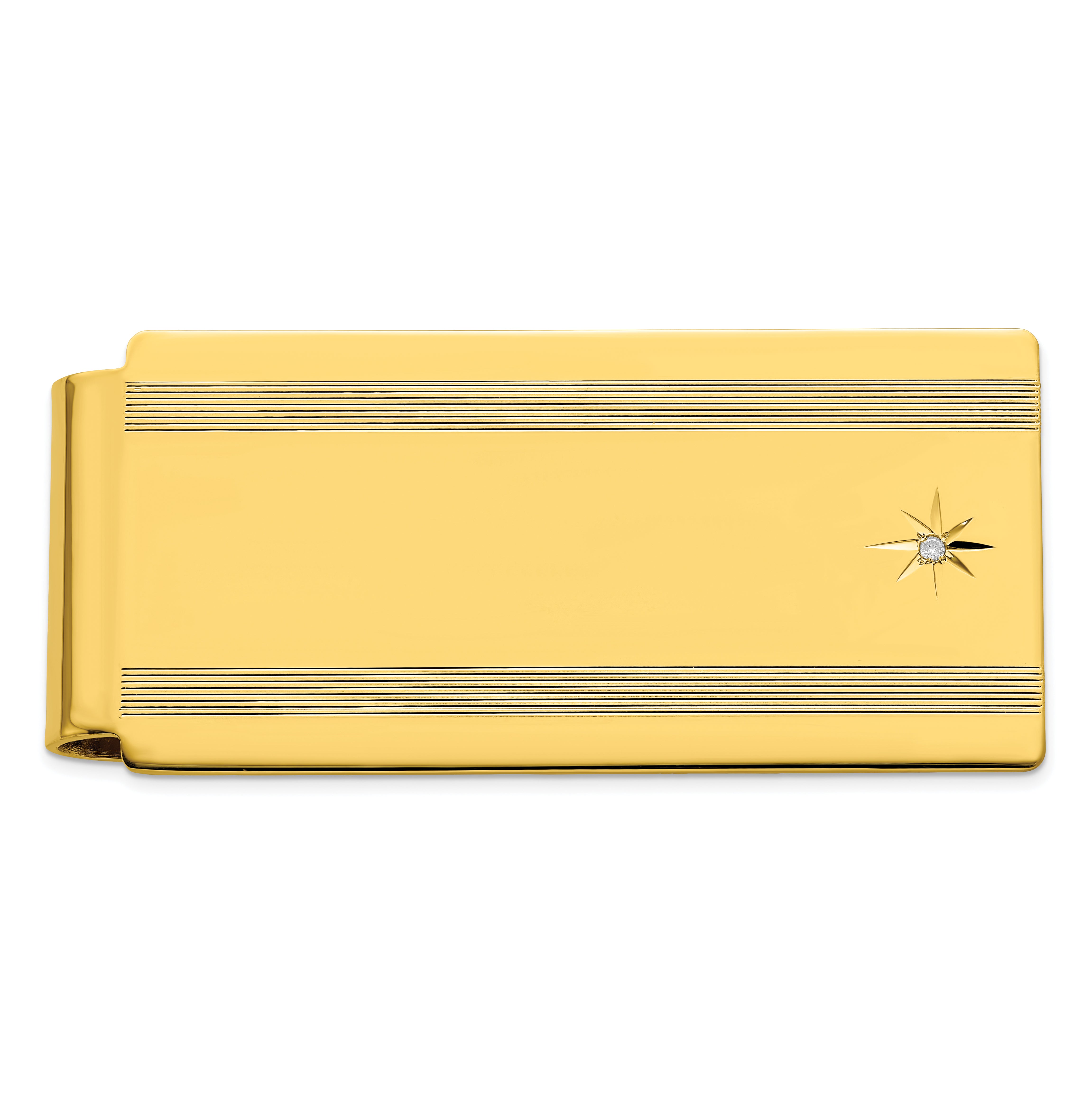 Gold-plated Kelly Waters Star Cut .001ct Diamond Hinged Money Clip Main image