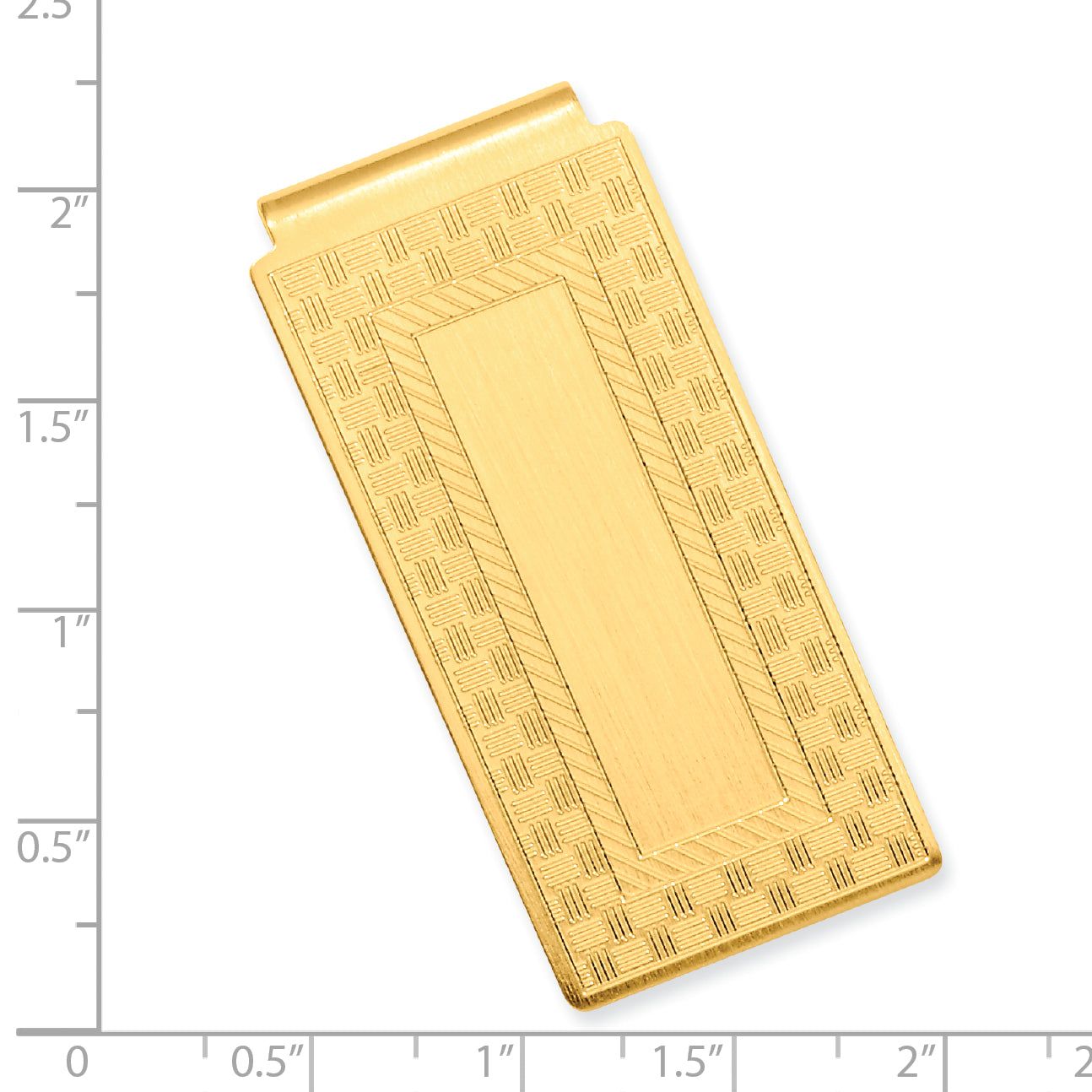 Gold-plated Kelly Waters Checkerboard Hinged Money Clip