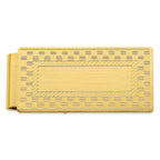 Gold-plated Kelly Waters Checkerboard Hinged Money Clip