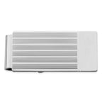 Rhodium-plated Kelly Waters Etched Lines Hinged Money Clip