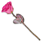 Fuchsia Lacquer Dipped Copper Trimmed Real Rose