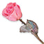 Pink Lacquer Dipped Copper Trimmed Real Rose