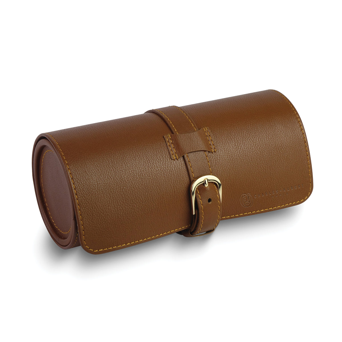 Charles Hubert Genuine Brown Leather Wrist Watch Pouch