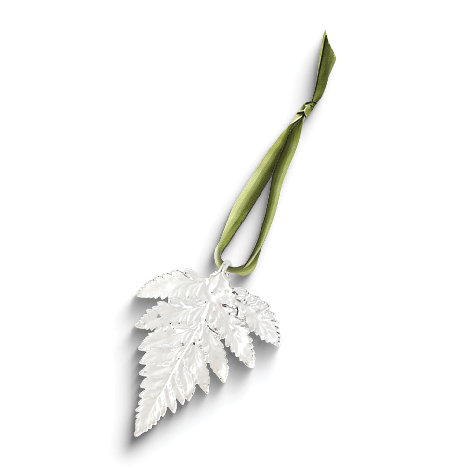 Silver Dipped Real Fern Leaf Decorative Ornament