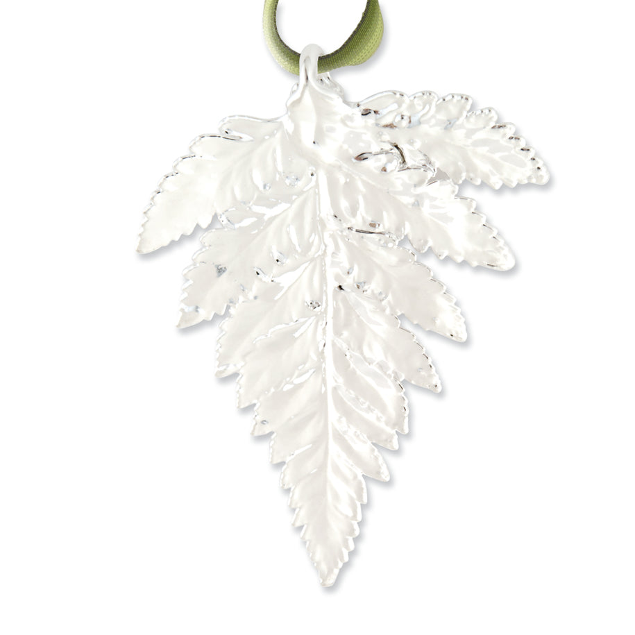 Silver Dipped Real Fern Leaf Decorative Ornament