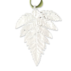 Silver Dipped Real Fern Leaf Decorative Ornament