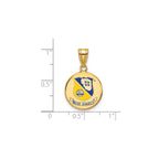 Medium Blue Angels Enameled Pendant in Gold-Plated Sterling Silver - Sophia Jewelers