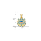 USCG Enameled Pendant in Gold-Plated Sterling Silver - Sophia Jewelers