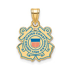 USCG Enameled Pendant in Gold-Plated Sterling Silver - Sophia Jewelers