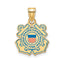 USCG Enameled Pendant in Gold-Plated Sterling Silver - Sophia Jewelers