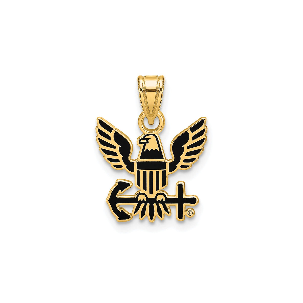 US Navy Enameled Pendant in Gold-Plated Sterling Silver - Sophia Jewelers Main image