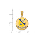 Large Blue Angels Enameled Pendant in Gold-Plated Sterling Silver - Sophia Jewelers