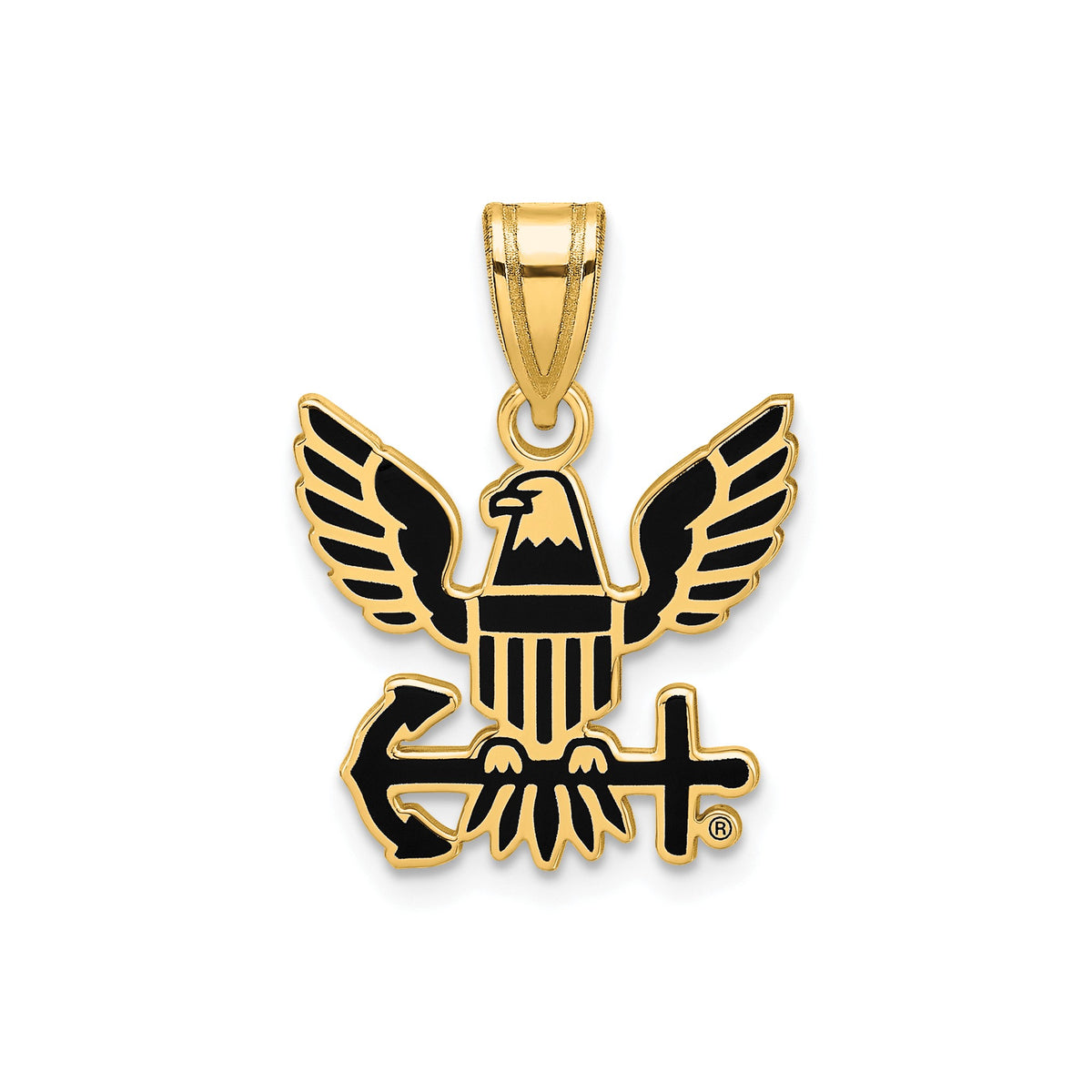 US Navy Enameled Pendant in Gold-Plated Sterling Silver - Sophia Jewelers Main image