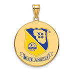 Blue Angels Enameled Pendant in Gold-Plated Sterling Silver - Sophia Jewelers