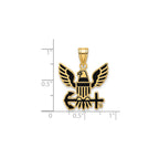 US Navy Enameled Pendant in Gold-Plated Sterling Silver - Sophia Jewelers