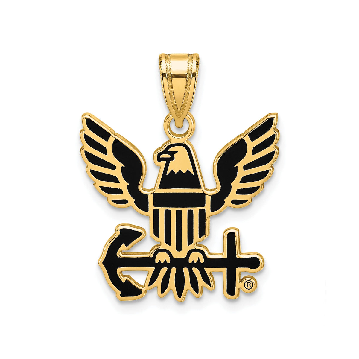 US Navy Enameled Pendant in Gold-Plated Sterling Silver - Sophia Jewelers Main image