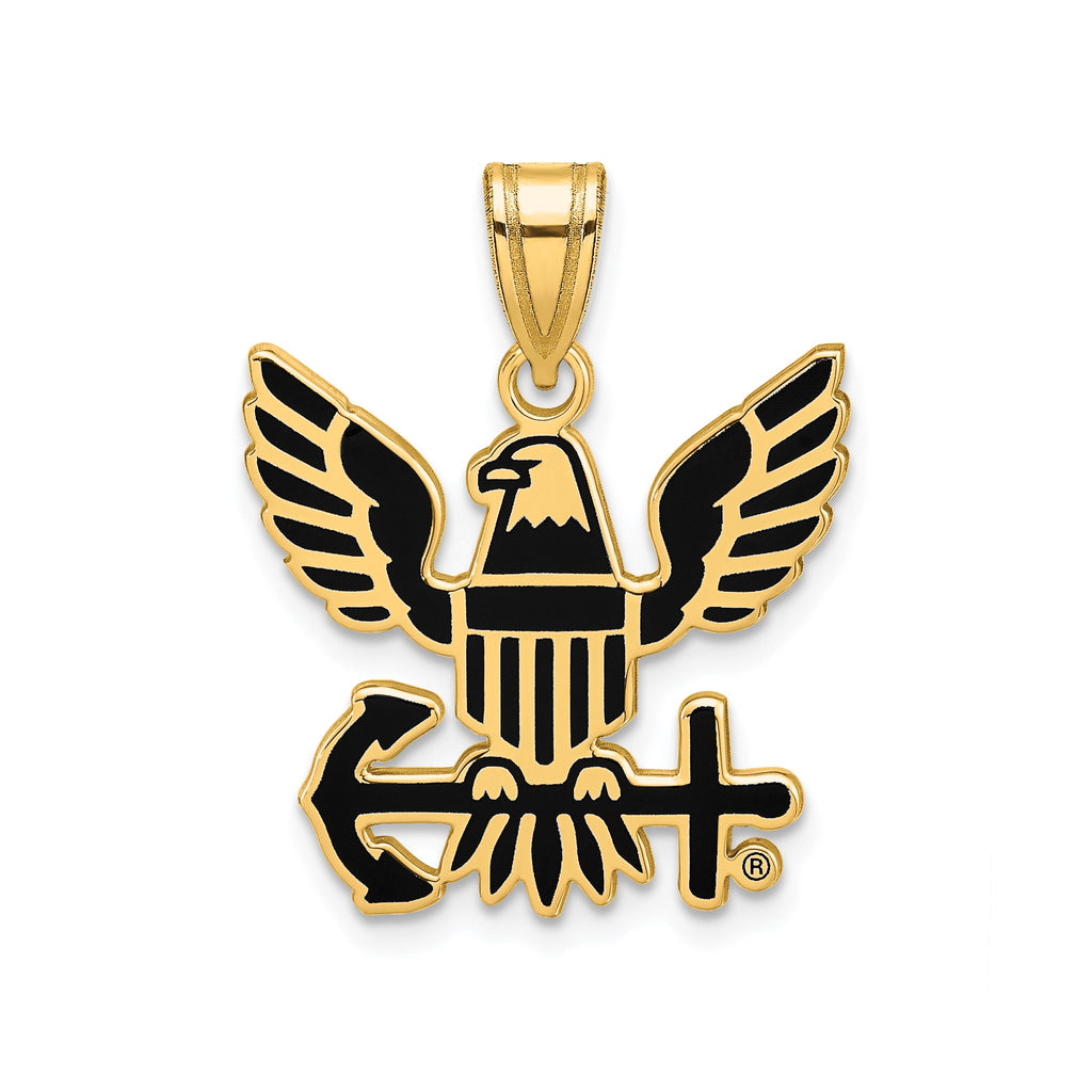US Navy Enameled Pendant in Gold-Plated Sterling Silver - Sophia Jewelers
