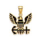 US Navy Enameled Pendant in Gold-Plated Sterling Silver - Sophia Jewelers