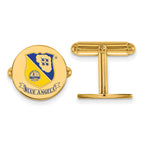 Blue Angels Enameled Cufflinks in Gold-Plated Sterling Silver - Sophia Jewelers