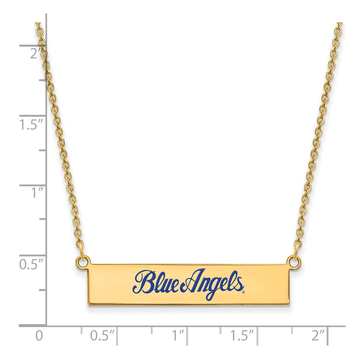 Blue Angels Small Bar Necklace in Gold-Plated Sterling Silver - Sophia Jewelers