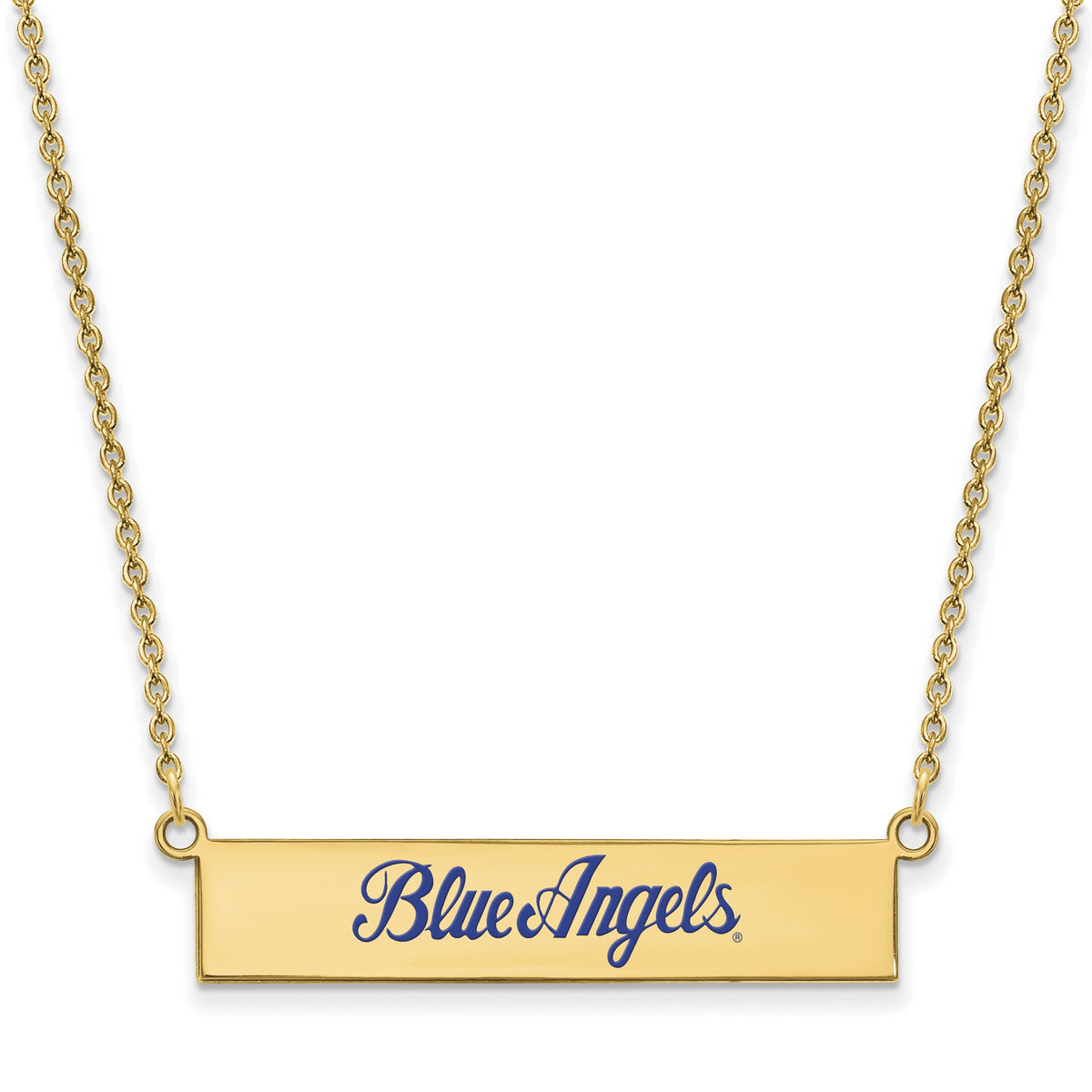 Blue Angels Small Bar Necklace in Gold-Plated Sterling Silver - Sophia Jewelers Main image