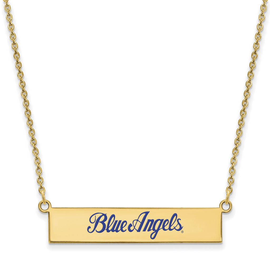 Blue Angels Small Bar Necklace in Gold-Plated Sterling Silver - Sophia Jewelers
